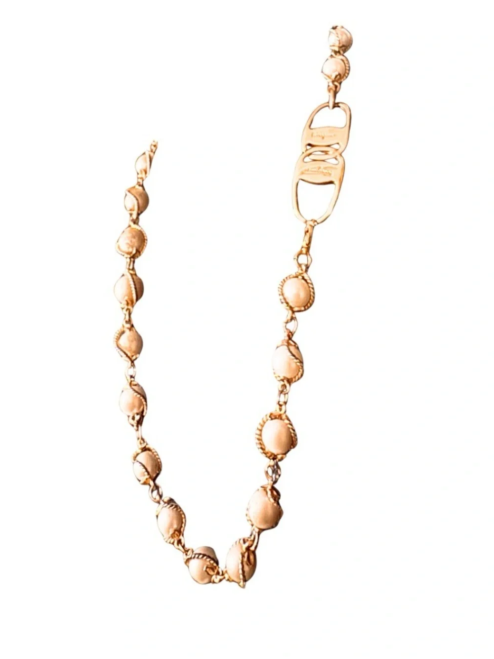Ferragamo Upcycled Caged Pearl Necklace - Picture 3 of 9